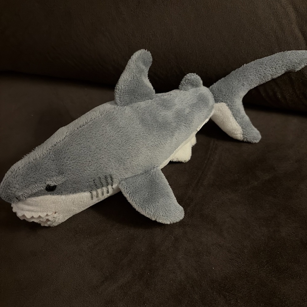 Shark Plush Stuffed Animal Gray & White 9"